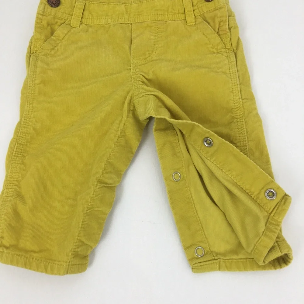Oshkosh B’Gosh 1990’s Vintage Yellow Corduroy Overalls Kids Size 6 Months